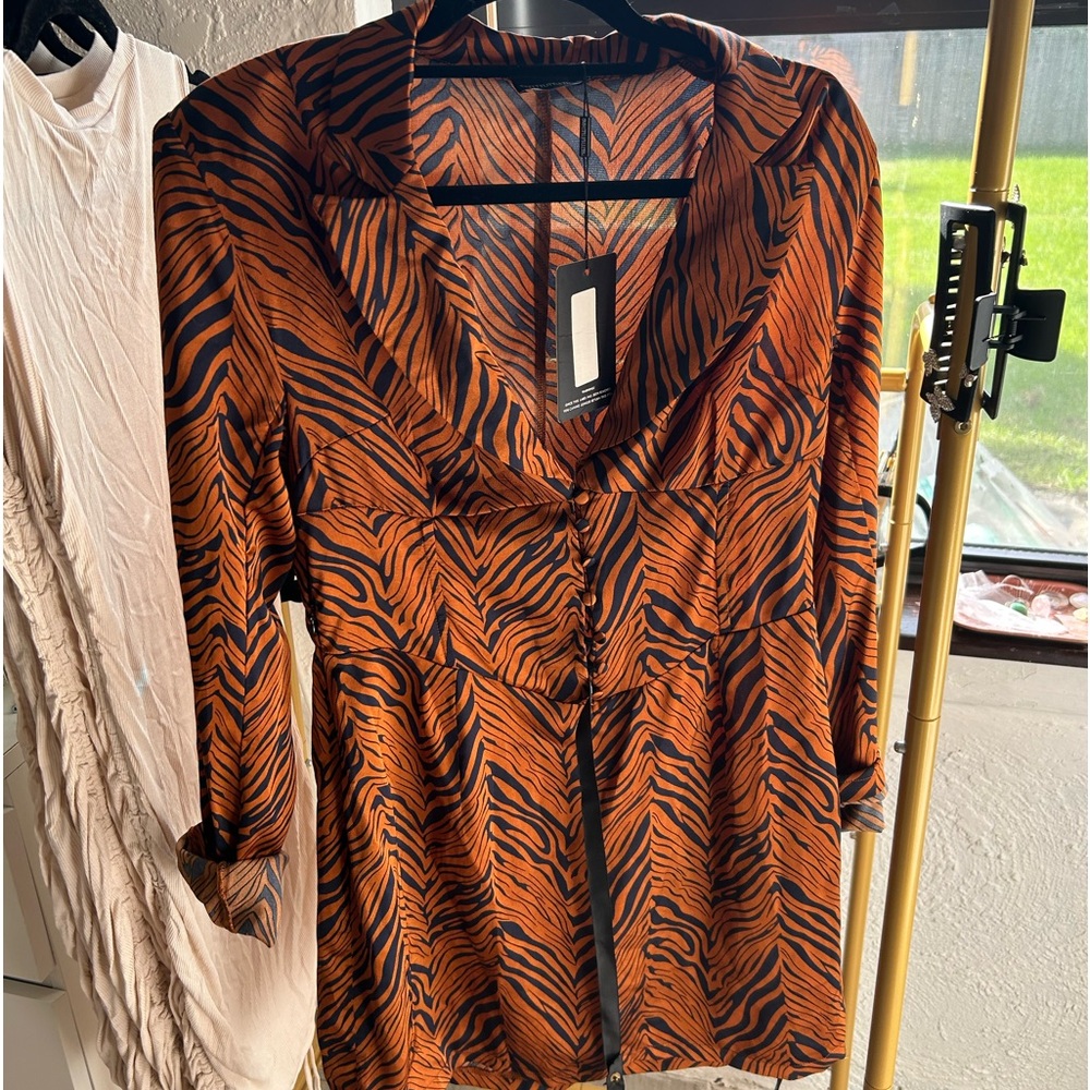 Zebra Print Blazer Dress By PLT
